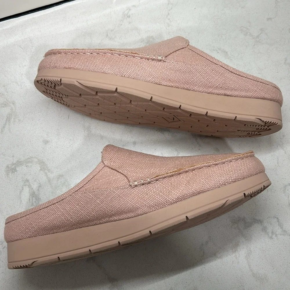 Sperry Moc-Sider Mule Canvas Hemp 10M Blush Pink Casual Slip On Comfortable NWOT